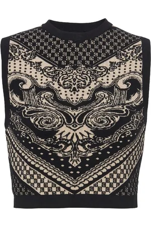 Balmain Cropped-Top mit Intarsienmuster