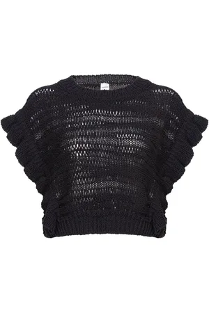 Pinko Cropped-Oberteil mit Lochstrickmuster