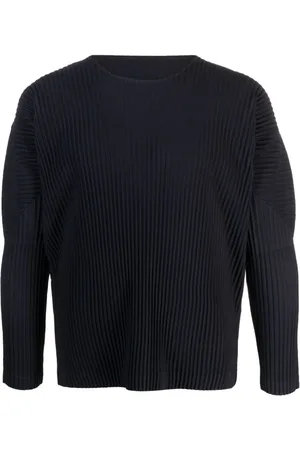 Issey Miyake Plissiertes Langarmshirt