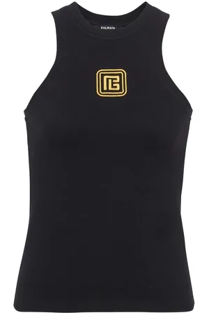 Balmain PB Trägershirt mit Logo-Stickerei