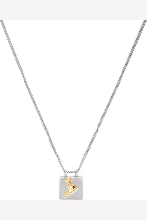 TOM WOOD Halskette mit Mined-Anhänger mit schwarzem Diamanten