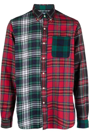 Ralph Lauren Kariertes Flanellhemd im Patchwork-Look