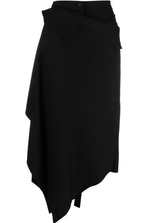 YOHJI YAMAMOTO Asymmetrischer Midirock