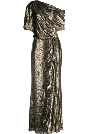 Amsale Plissiertes One-Shoulder-Kleid