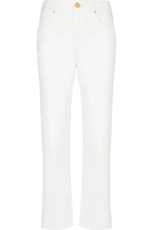 Balmain Halbhohe Straight-Leg-Jeans