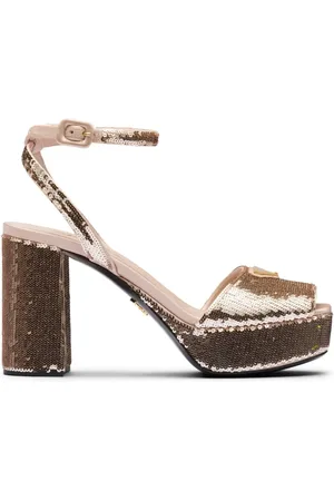 Prada Plateau-Sandalen mit Pailletten 95mm