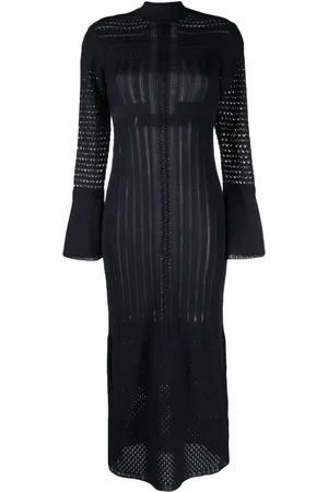 MAME KUROGOUCHI Gestricktes Kleid mit Stehkragen