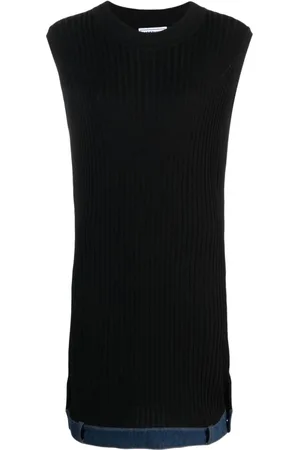 Moschino Gerippte Strickmütze mit Logo