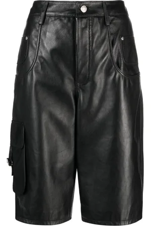 Moschino Knielange Shorts aus Leder