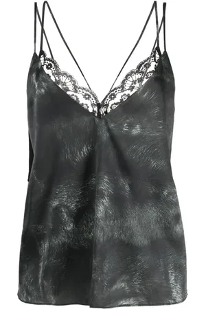 Natasha Zinko Camisole-Seidentop mit Spitzenbesatz