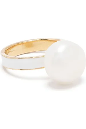 Beatriz Palacios White Moon Ring mit Perle