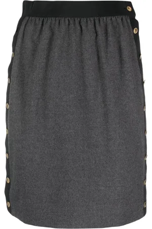 CHANEL 1990s Rock mit Zierknöpfen