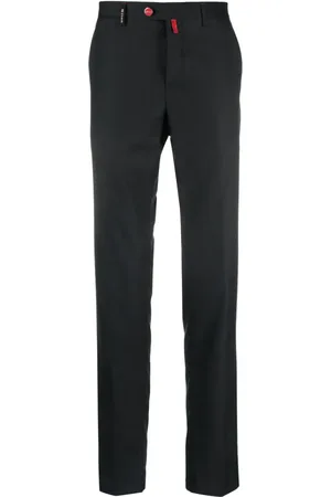 Kiton Schmale Chino mit Logo-Etikett