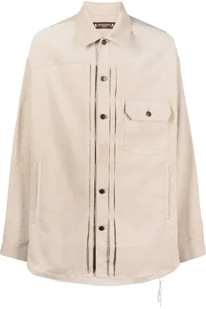 MASTERMIND JAPAN Hemdjacke aus Cord mit Totenkopf-Print