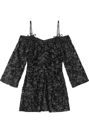Ganni Schulterfreies Minikleid