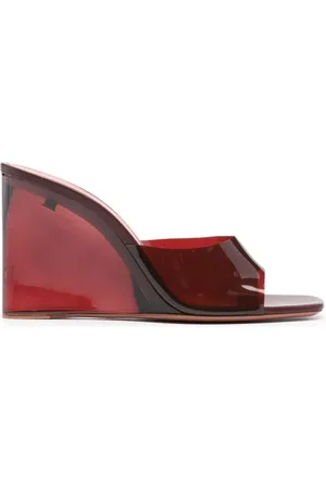 Amina Muaddi Lupita Glass Wedge-Pantoletten 95mm