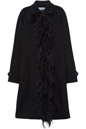 Prada Mantel mit Federsaum