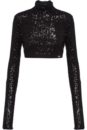 Prada Cropped-Top mit Pailletten