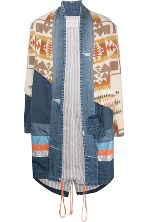 GREG LAUREN Oversized-Mantel mit Einsätzen