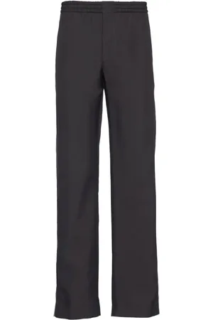 Prada Seidenhose mit Logo-Stickerei