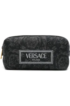 VERSACE Jacquard-Kosmetiktasche mit Logo