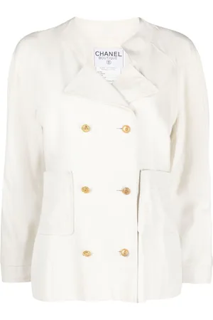 CHANEL 1990 doppelreihige Jacke aus Seide