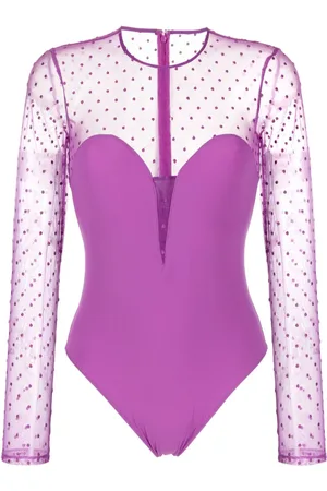 FLEUR DU MAL Dotty Body mit tiefem Ausschnitt