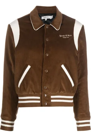 Sporty & Rich Bomberjacke aus Cord mit Logo