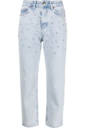 Ana Radu Cropped-Jeans mit Kristallen