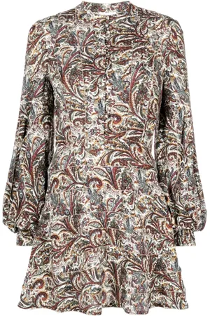 IXIAH Perlenverziertes Carnelian Minikleid mit Print
