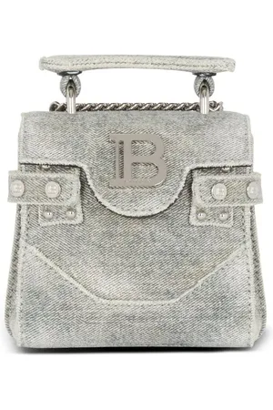 Balmain Mini B-Buzz 12 Handtasche aus Denim
