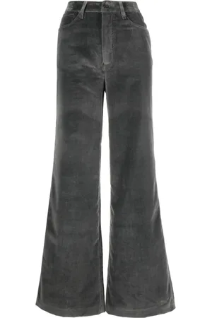 OFFICINE GENERALE Ausgestellte High-Waist-Hose aus Samt