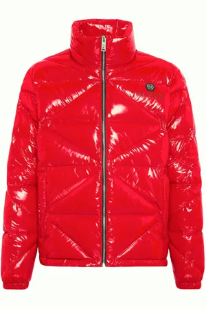 Philipp Plein Gefütterte Jacke mit Glanzoptik