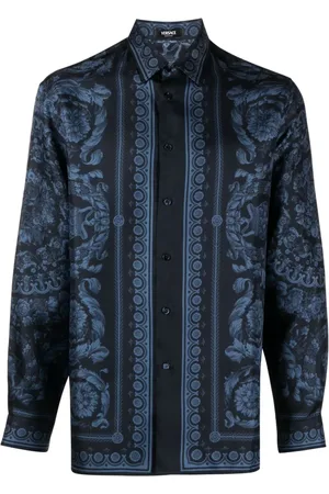 VERSACE Hemd aus Seide mit Barocco-Print