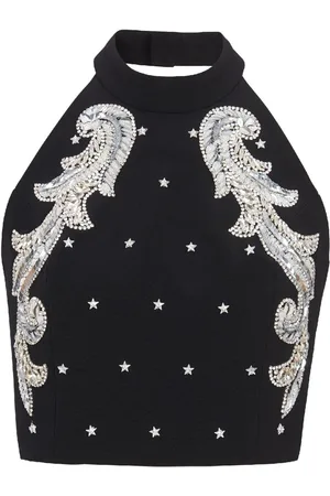 Balmain Cropped-Top mit Stickerei