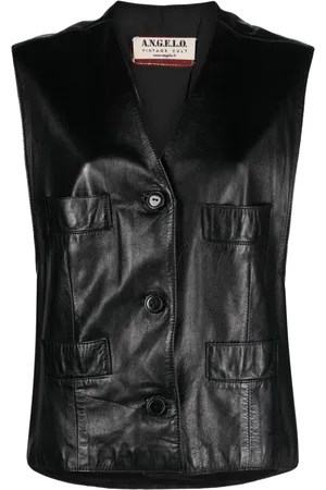 A.N.G.E.L.O. Vintage Cult 1990 Lederweste mit Knöpfen