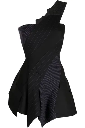 MONSE Asymmetrisches Kleid mit Nadelstreifen