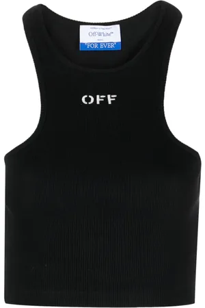 OFF-WHITE Geripptes Off-Stamp Cropped-Top