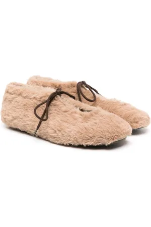 Eli1957 Ballerinas aus Faux Fur mit Schnürung