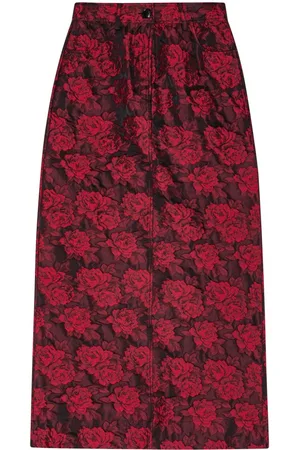 Ganni Maxirock mit botanischen-Print