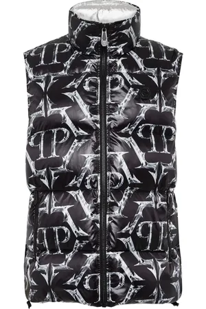 Philipp Plein Gefütterte Weste mit Logo-Print