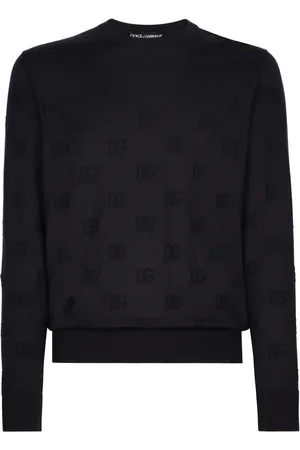 Dolce & Gabbana Pullover aus Seide mit Intarsien-Logo