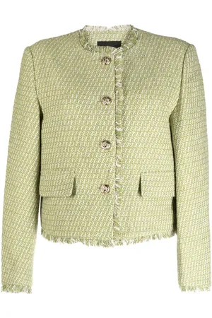 tout a coup Tweed-Jacke mit Fransen