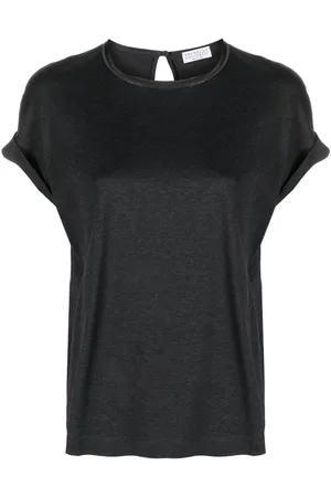 Brunello Cucinelli T-Shirt mit Schlüssellochausschnitt