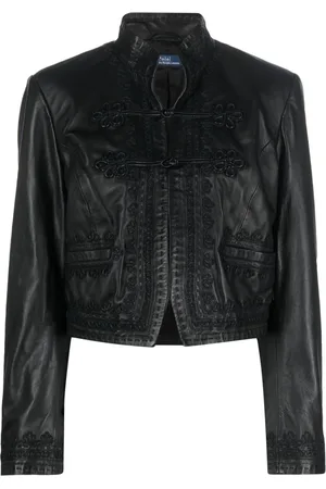 Ralph Lauren Bestickte Lederjacke