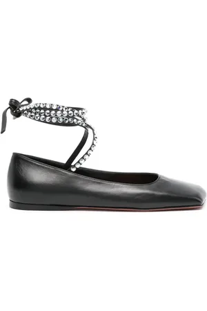 Amina Muaddi Ane Ballerinas mit eckiger Kappe