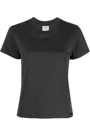 Courrèges T-Shirt mit Logo-Stickerei
