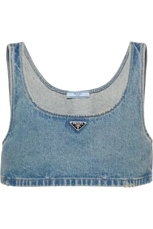 Prada Gestreiftes Cropped-Top