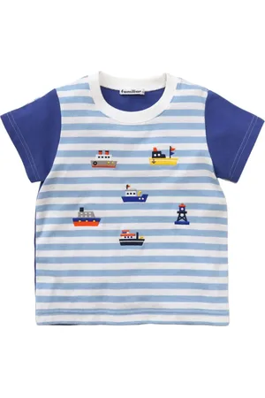 Familiar Gestreiftes T-Shirt mit Bootsstickerei