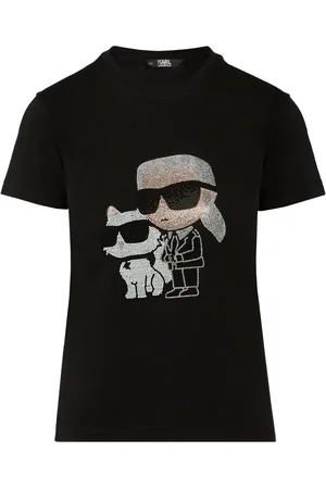 Karl Lagerfeld Ikon T-Shirt mit Strassverzierung